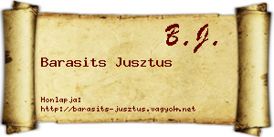 Barasits Jusztus névjegykártya